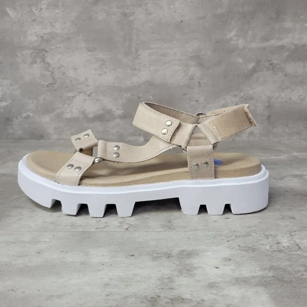 Ca'Shott Caalison Chunky Sandal Womens Size 10.5 Tan Leather Coopenhagen‎ New